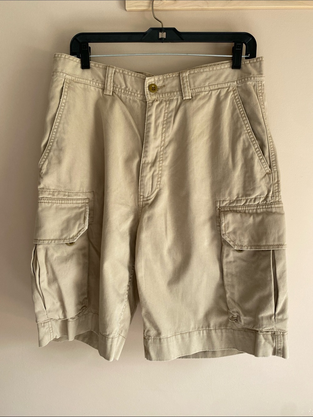 Vintage Polo Men's Khaki Cargo Shorts - Classic Utility Style